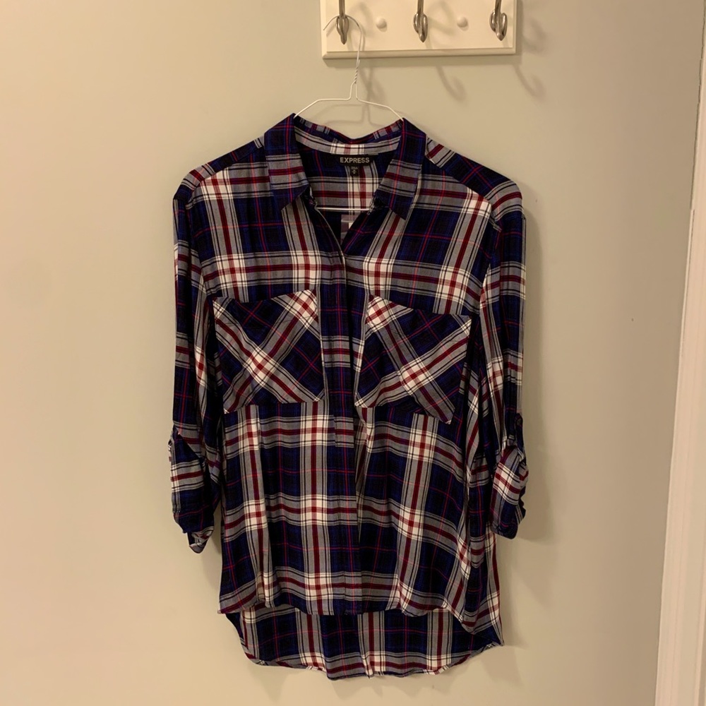 NWT Medium Plaid Button Down - Express